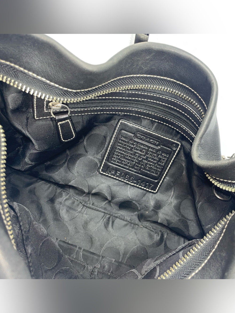 $25 LOW START Vintage Coach 1417 Black Leather EW Legacy Shoulder Bag w/ Tassel - Picture 8 of 12